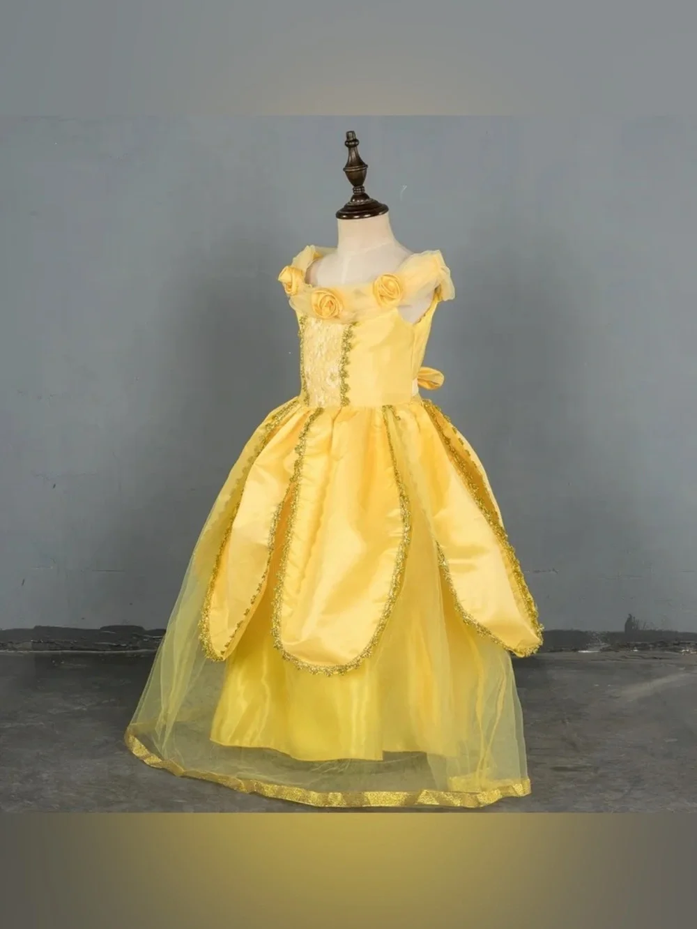 Yellow Princess Belle-Style Girls Costume Dress
